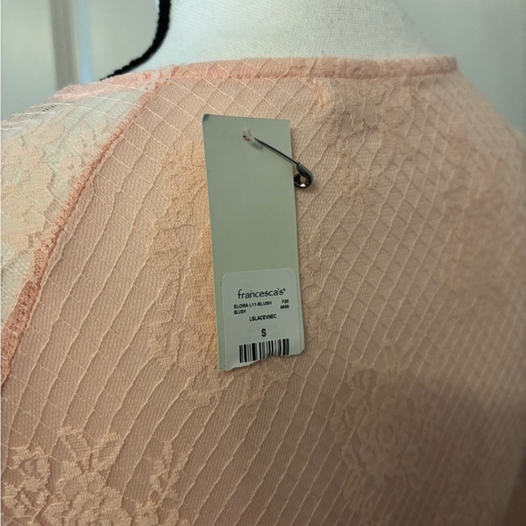 NWT Francesca's pink sheer lace babydoll long sleeve top fairy core size S - Picture 5 of 16